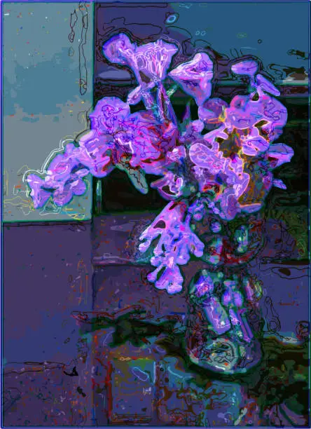 Vector illustration of watercolors liquid effect art flower pattern texture illustration background