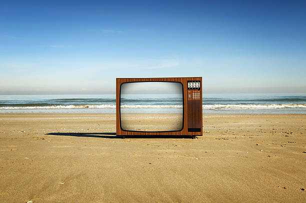 Television On The Beach stock photo