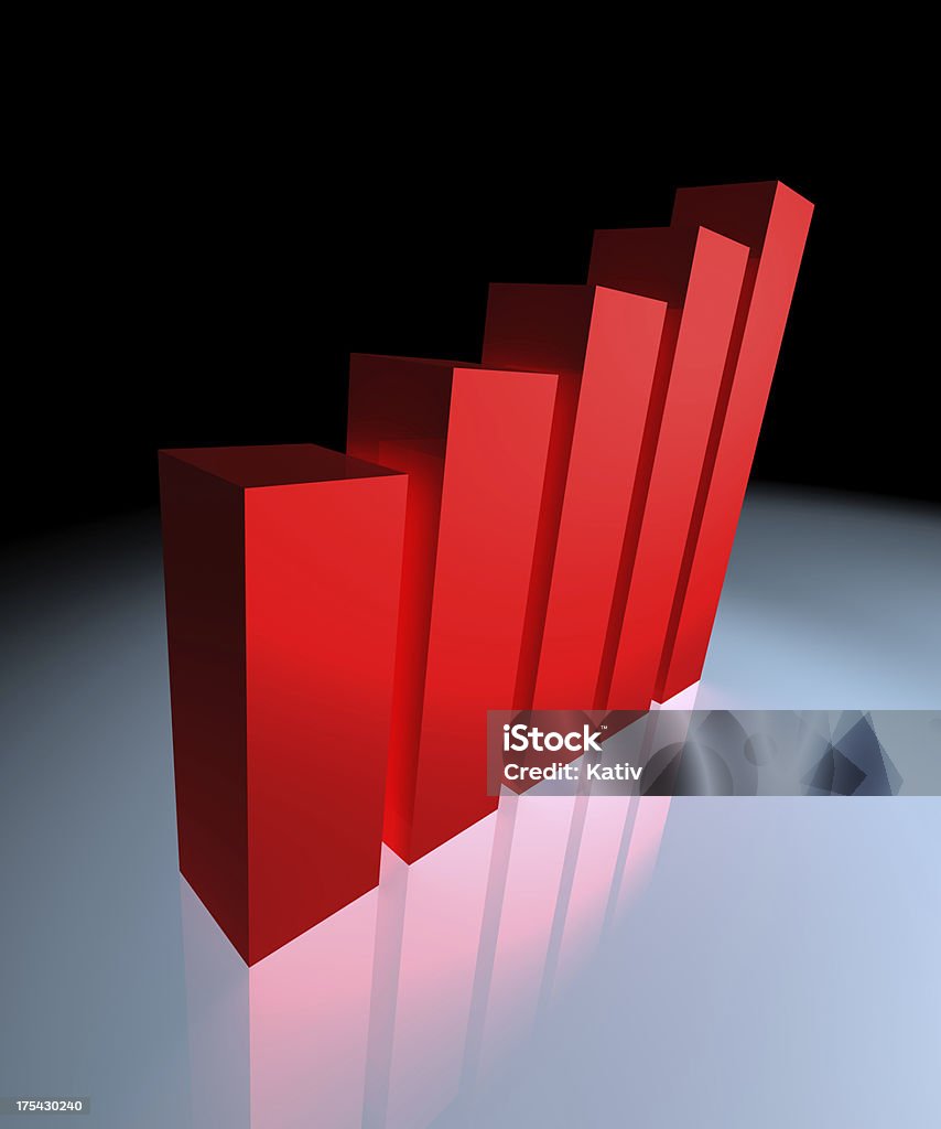 Gráfico de crecimiento rojo - Foto de stock de Analizar libre de derechos