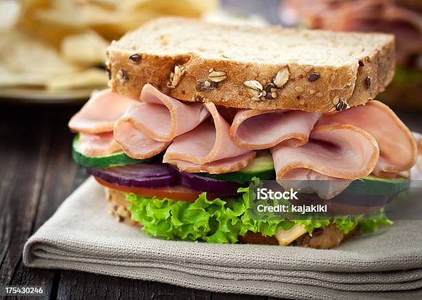 Ham And Cheese Sandwich Stock Photo - Download Image Now - Sandwich, Ham, Delicatessen