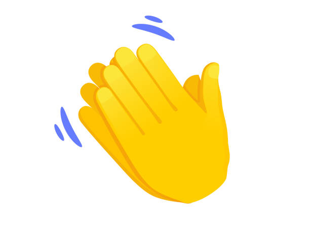 Clapping hands icon. Hand gesture emoji vector illustration. Clapping hands icon. Hand gesture emoji vector illustration. clapping stock illustrations