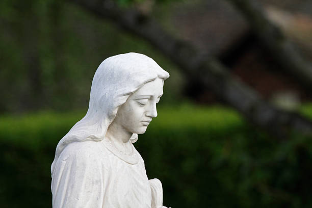 istock Profile white marble head of angel 175430891