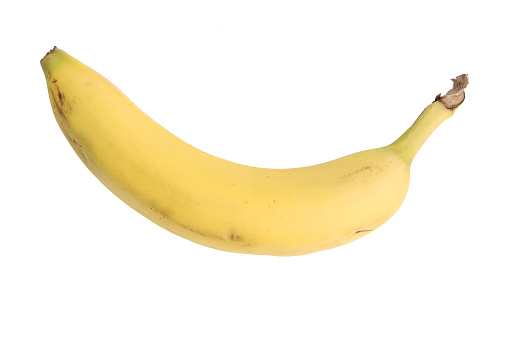 Yellow banana, isolated on white background.