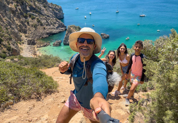 istock Family taking a selfie on a European beach 1754315166