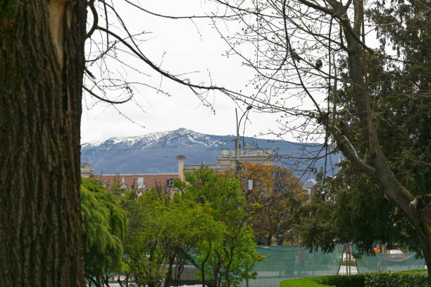 Spring view of Konyarnika area at Vitosha Mountain, Sofia City Region, Bulgaria. High quality photo
