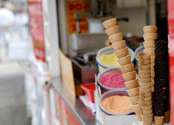 Ice-cream van in traditional British seaside resort