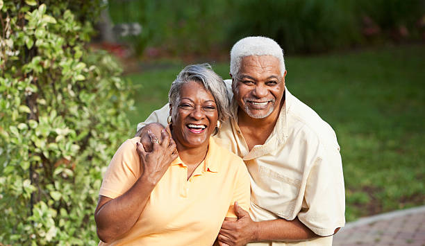 istock Senior African American couple at park 175432823