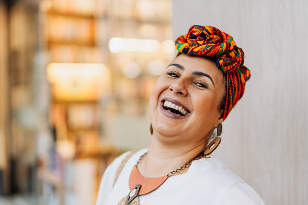 istock Woman wearing African turban 1754328588