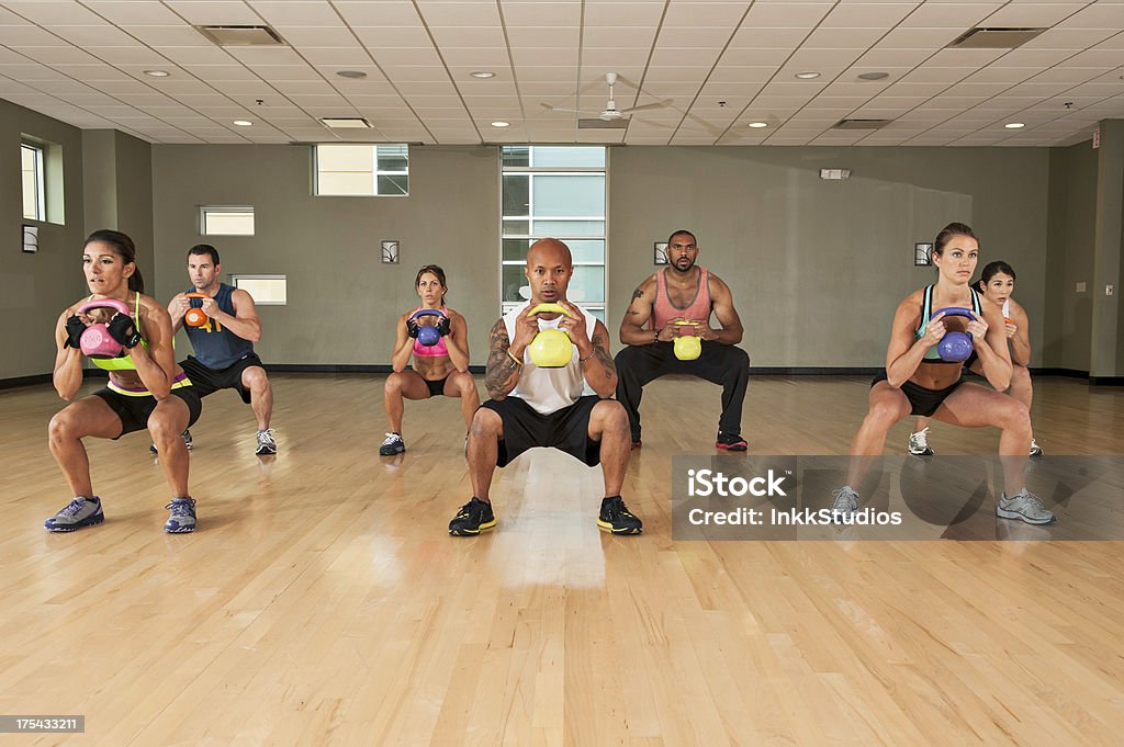 Kettlebell Exercises  20-29 Years Stock Photo