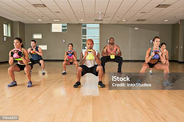 Kettlebell Exercises Stock Photo - Download Image Now - 20-29 Years, 30-39 Years, Active Lifestyle