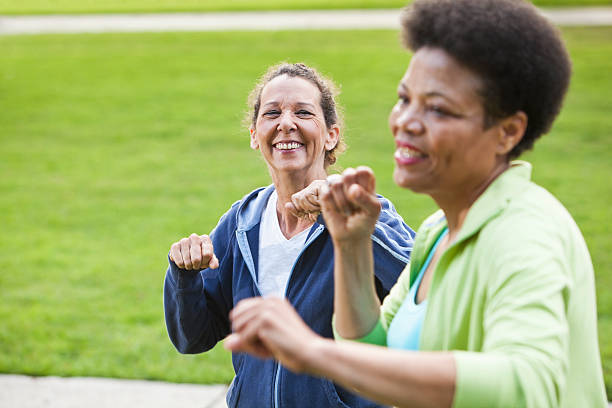 istock Mature women exercising outdoors 175433991