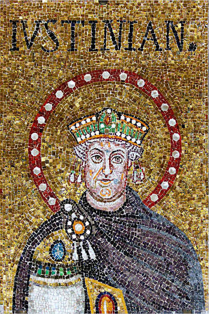 mosaico de justinian - circa 6th century imagens e fotografias de stock