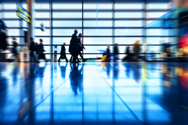 istock Zoom blur picture of modern airport terminal 175434444