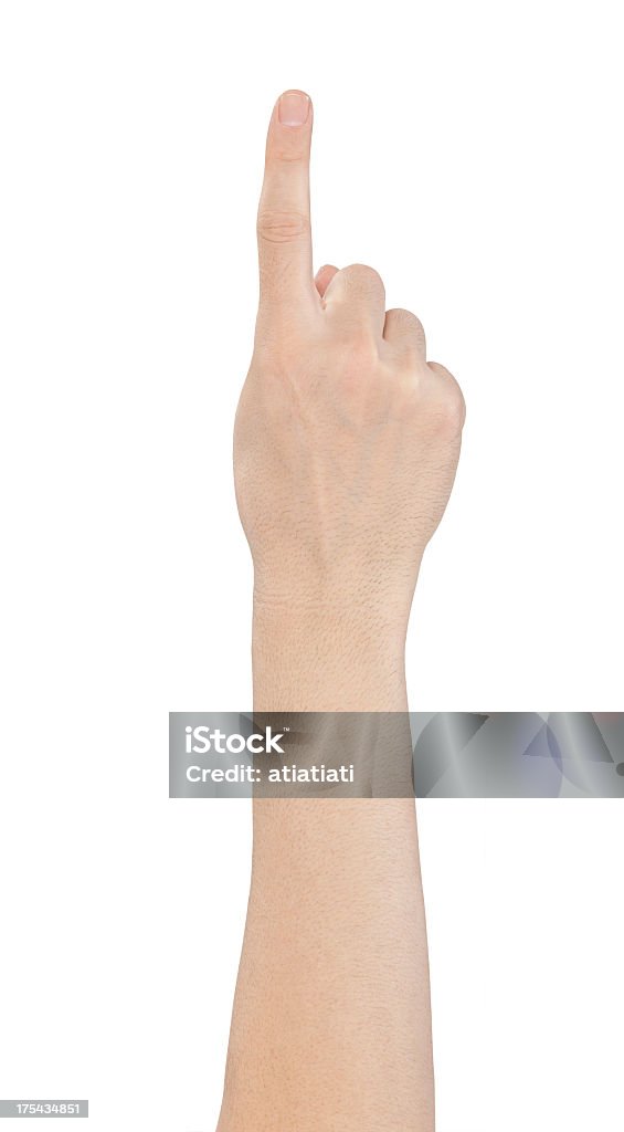 Isolado mão número um, tocar no ecrã - Royalty-free Apontar - Sinal Manual Foto de stock