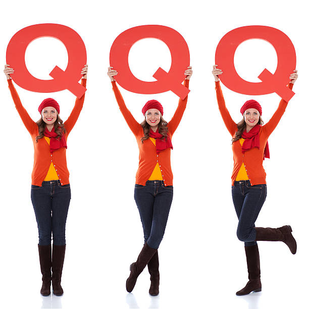 istock Woman holding letter Q. 175435183