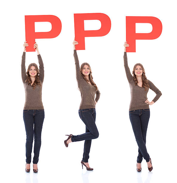 istock Woman holding letter P. 175435471