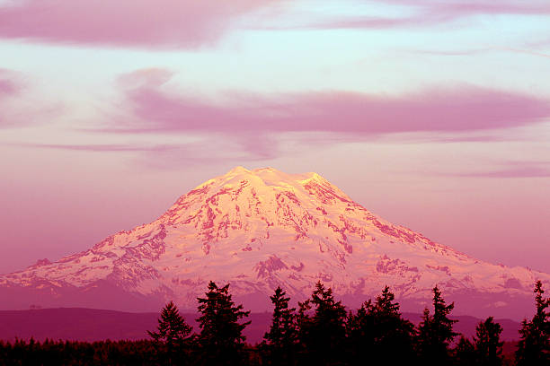 Coucher de soleil sur le mont Rainier - Photo