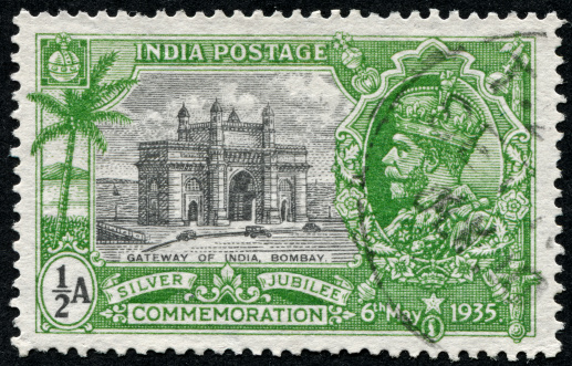 Cancelled Stamp From India Featuring The Gateway Of India In Bombay (Mumbai) And The Silver Jubilee Commemoration.