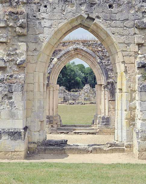 istock Arches in Vauclair abbey 175436536