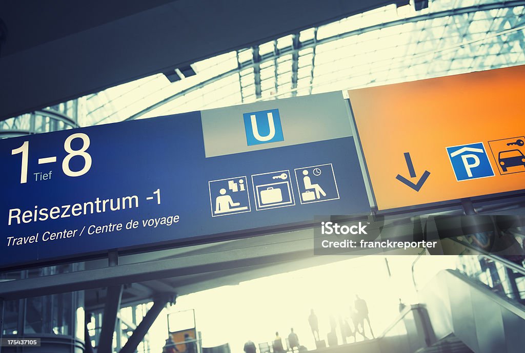 Germany Exit Distance Sign Airport Information And Exit Signs In Germany Stock Photo - Download ...