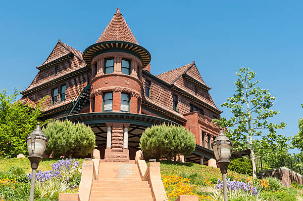 ornado mansão do século xix, salt lake city, utah - 1900 century - fotografias e filmes do acervo