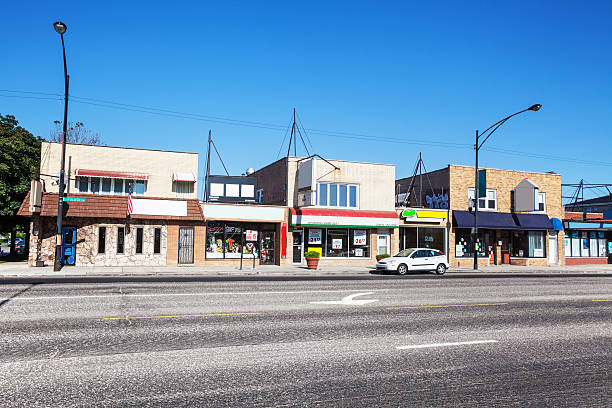 istock Businesses on Pulaski  Road, West Elsdon.  Chicago 175437578