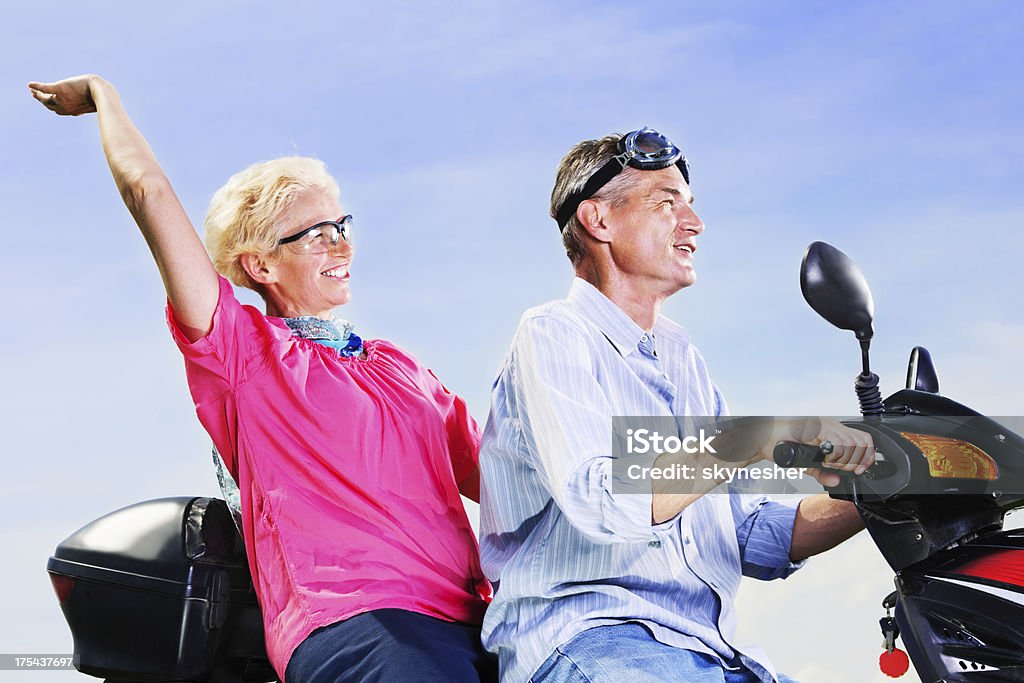 Casal maduro em um piloto. - Royalty-free Adulto Foto de stock