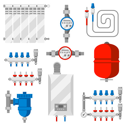 Plumber Object Set Of Objects For Heating Industrial Image Of Plumbing Objects Stock ...