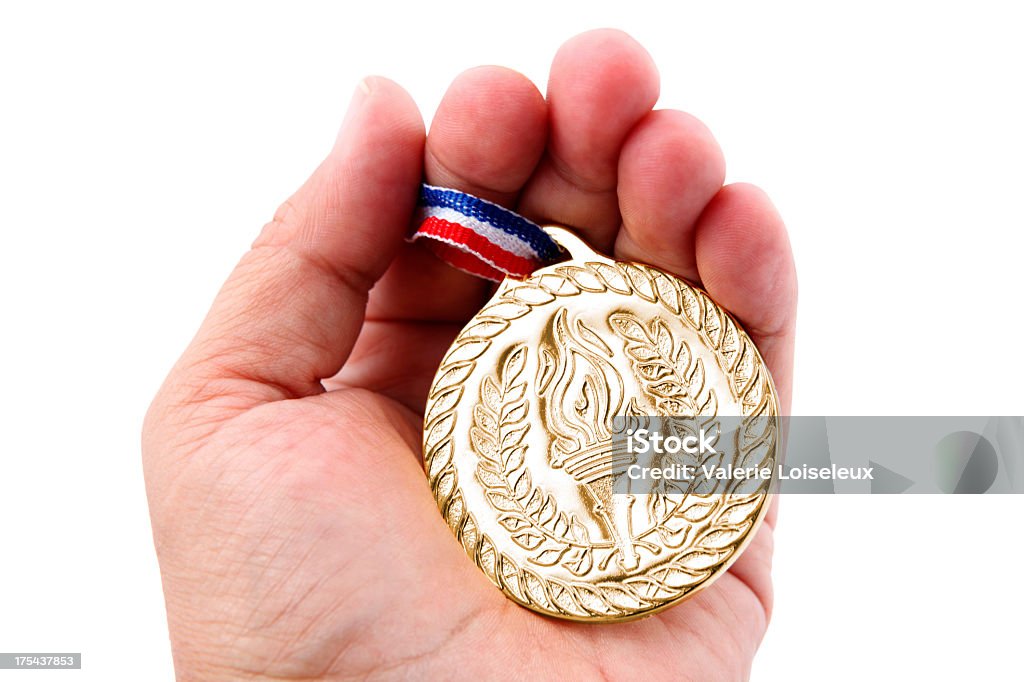 Złoty medal w rękę - Zbiór zdjęć royalty-free (Międzynarodowe wydarzenie sportowe)