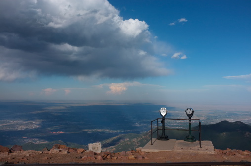 Two coin operated binaculars on Pikes Peak Colorado