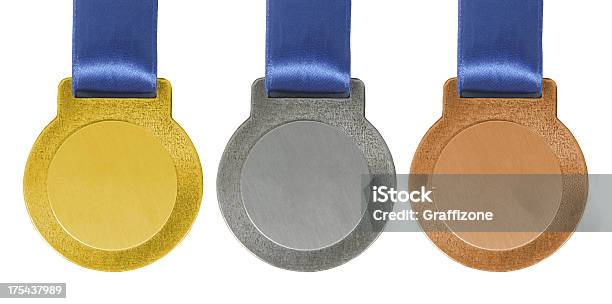 Gold Silver And Bronze Medals Stock Photo - Download Image Now - Second Place, Silver - Metal, Silver Colored