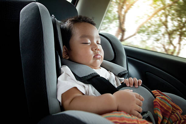 istock A baby boy in deep sleep in a car seat 175438004
