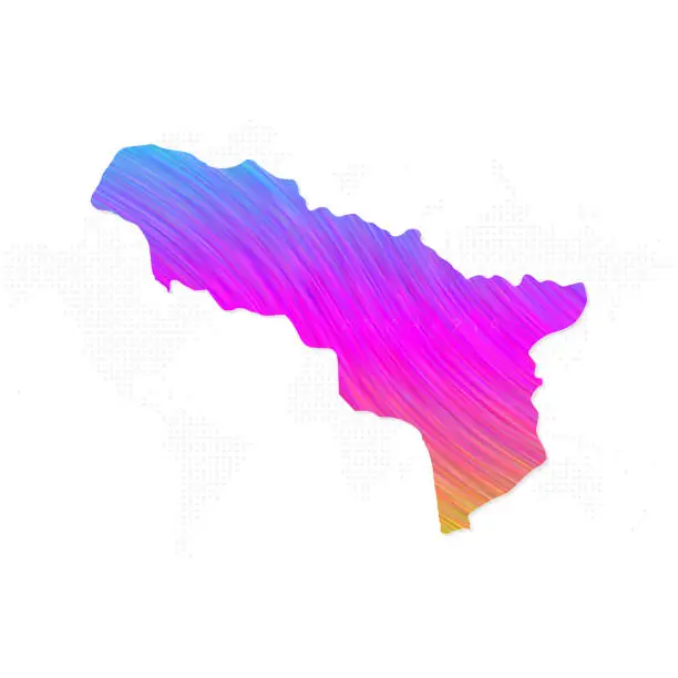 Vector illustration of Abkhazia map in colorful halftone gradients. Future geometric patterns of lines abstract on white background