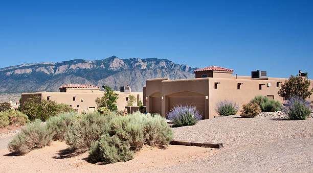 istock Modern Southwest Adobe Houses in Rio Rancho, New Mexico 175438280