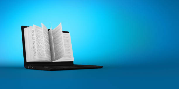 E-book concept background stock photo