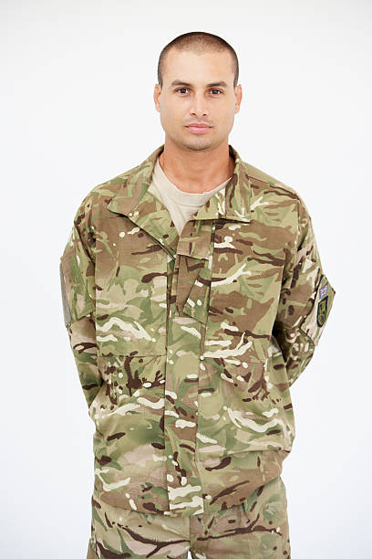istock Studio Portrait Of Soldier Wearing Uniform 175439777