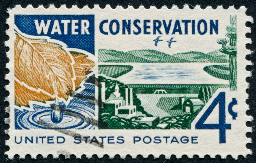 Cancelled Stamp From The United States Featuring Water Conservation