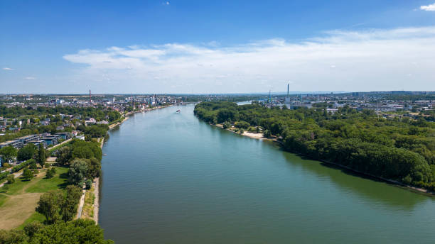 istock Ship on the river - aerial view 1754398354