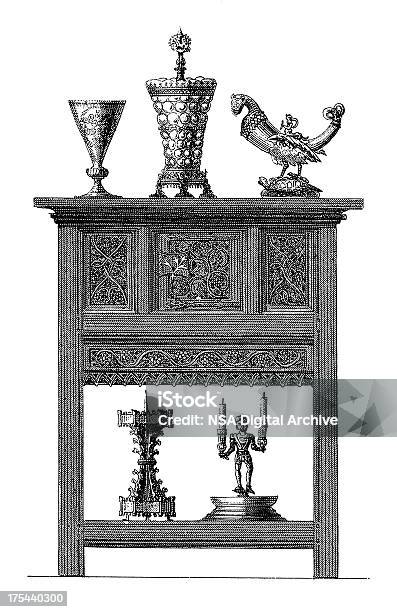 Vetores de Renaissance Móveis De Estilo Antigo E Design Ilustrações e mais imagens de Anos 1400
