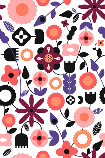 Vector illustration of Floral seamless pattern design