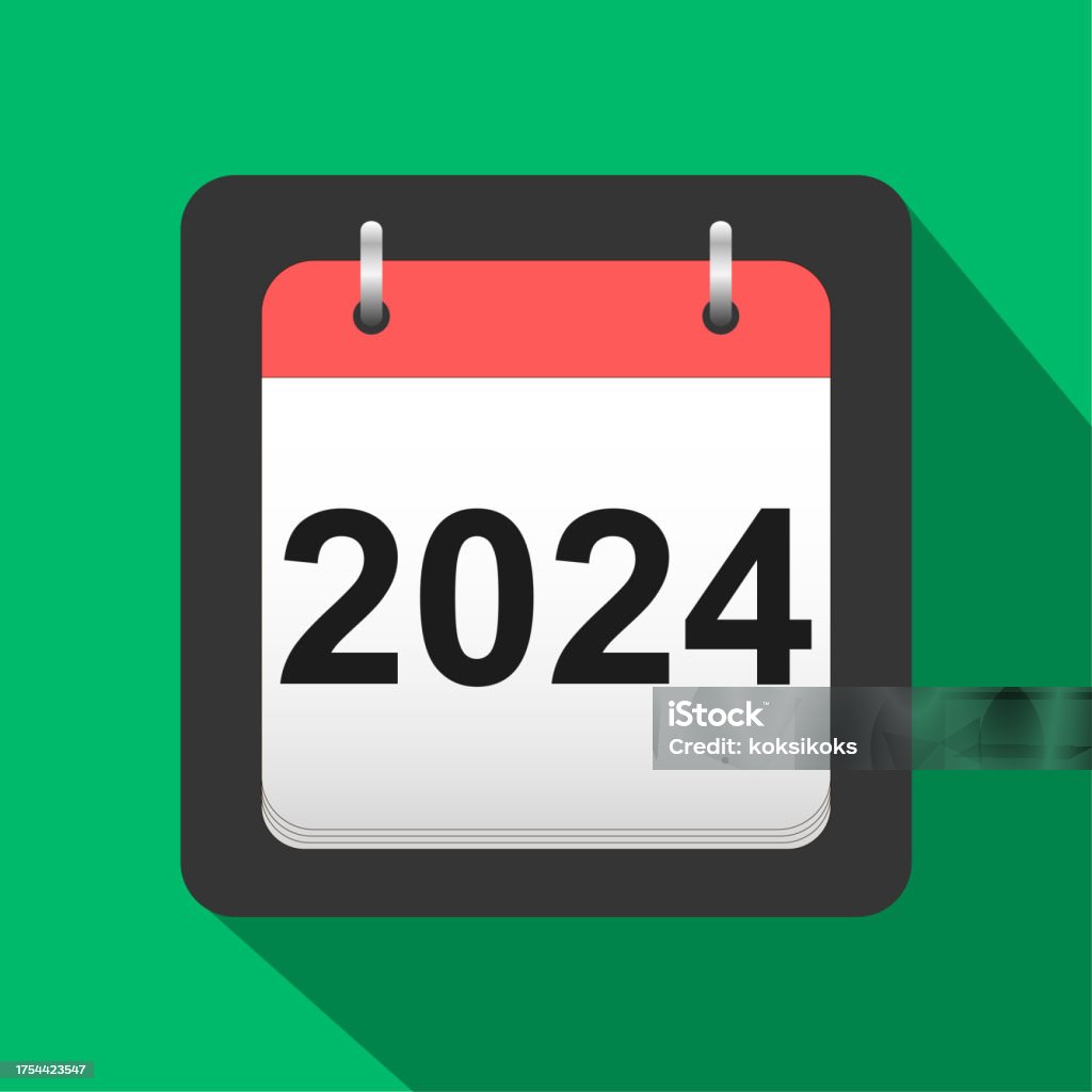 2024 Calendar Flat Icon 2024 Calendar Cover Sheet New Years Stock 2024 Calendar Flat Icon 2024 Calendar Cover Sheet New Years Stock