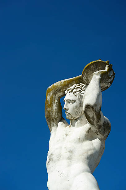 istock Statue of an Olympic Discus Thrower in White Marble 175442358