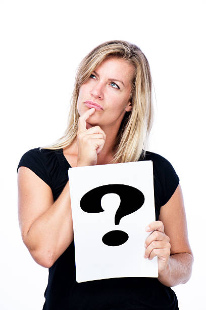 Question Mark Woman stock photo