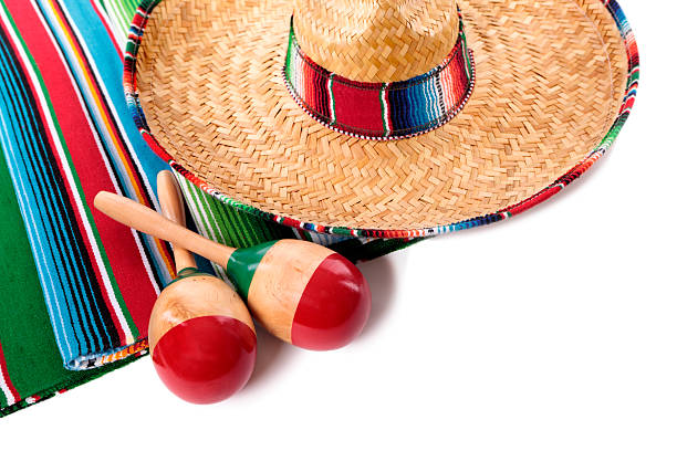 istock Mexican blanket and sombrero 175442897