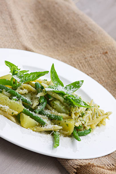istock Pesto trofie (pasta) typical genoa recipe. Italy. 175443169