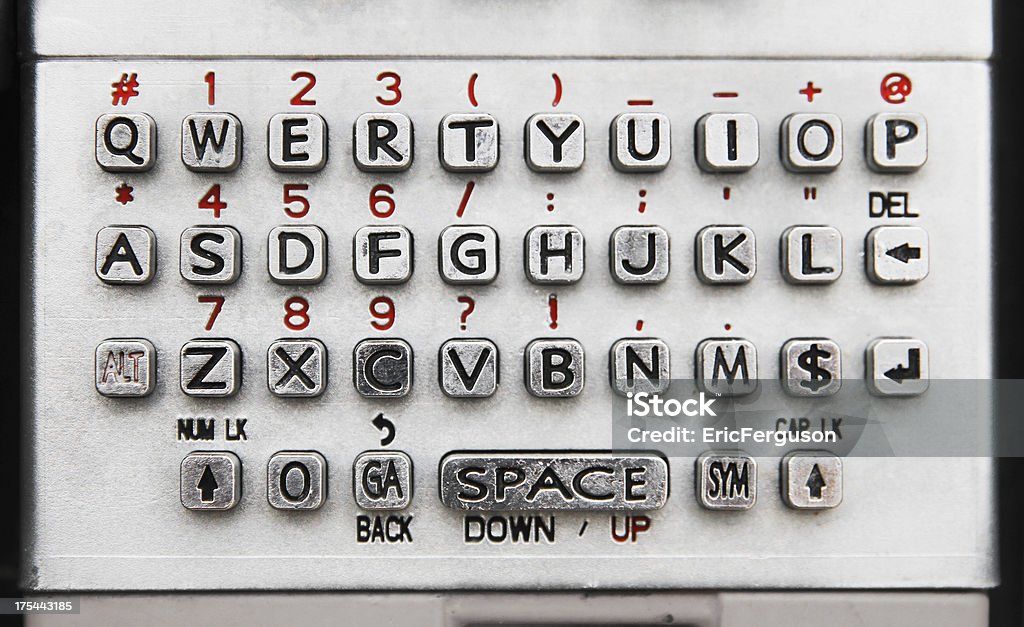 Un téléphone payant acier QWERTY pad. - Photo de Acier inoxydable libre de droits