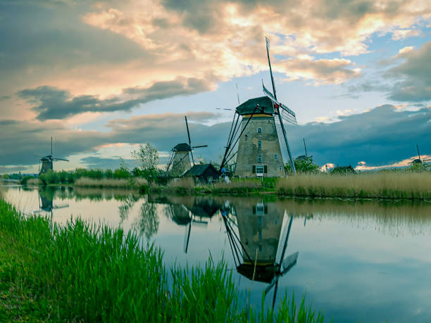 istock Beautiful sunset at the ills in Kinderdijk 1754432222
