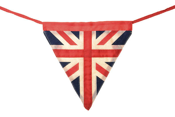 우니온 잭볼 장식용 깃발 외동 삼각형 플래깅 - british flag bunting flag english culture 뉴스 사진 이미지