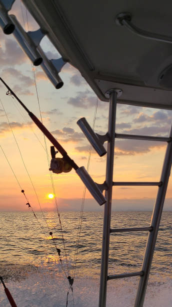 istock Sunset while offshore fishing on boat 1754434020