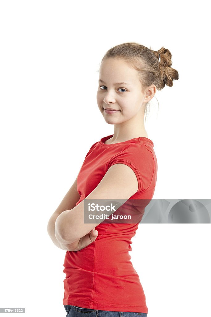 Rapariga adolescente em vermelho tshirt - Royalty-free 12-13 Anos Foto de stock